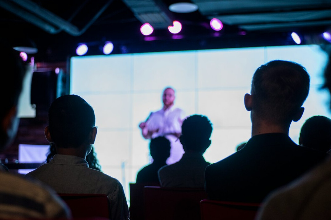 confident professional speaking