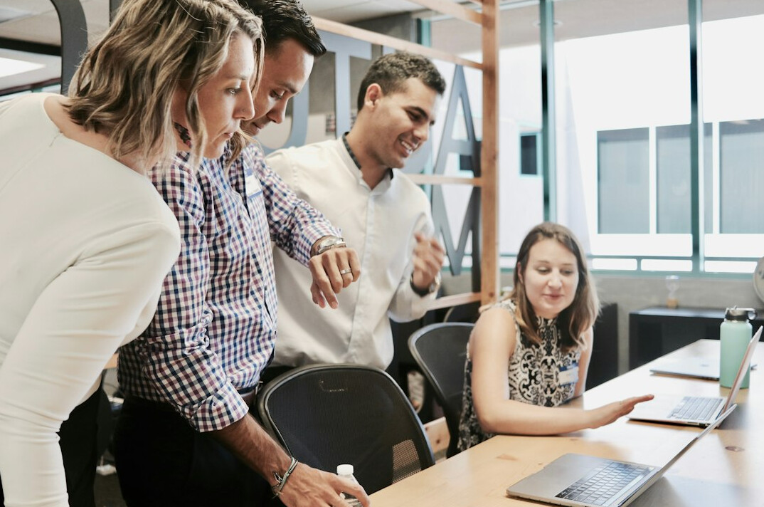 team discussion in office
