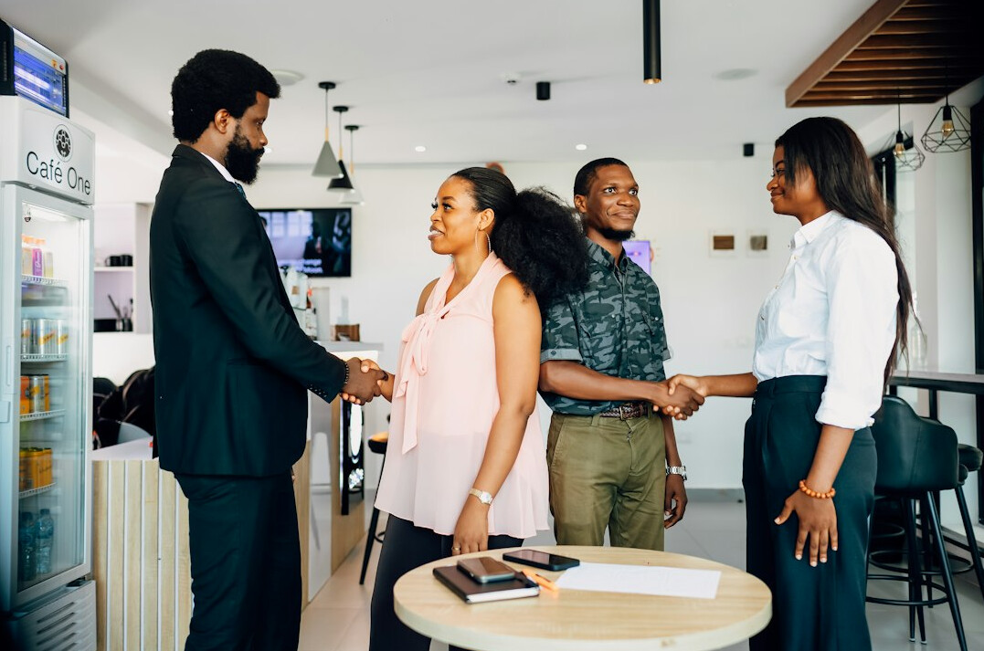 diverse professionals networking