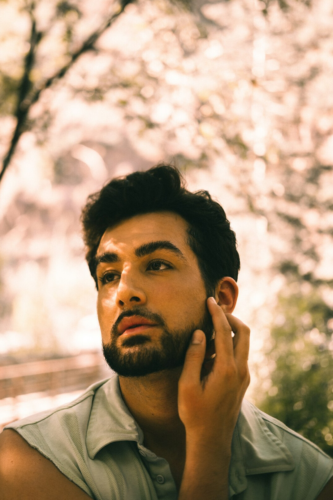 person listening attentively